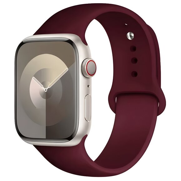 NEW[BAND] WineRed Sport Silicone For Apple Watch - Picture 1 of 4